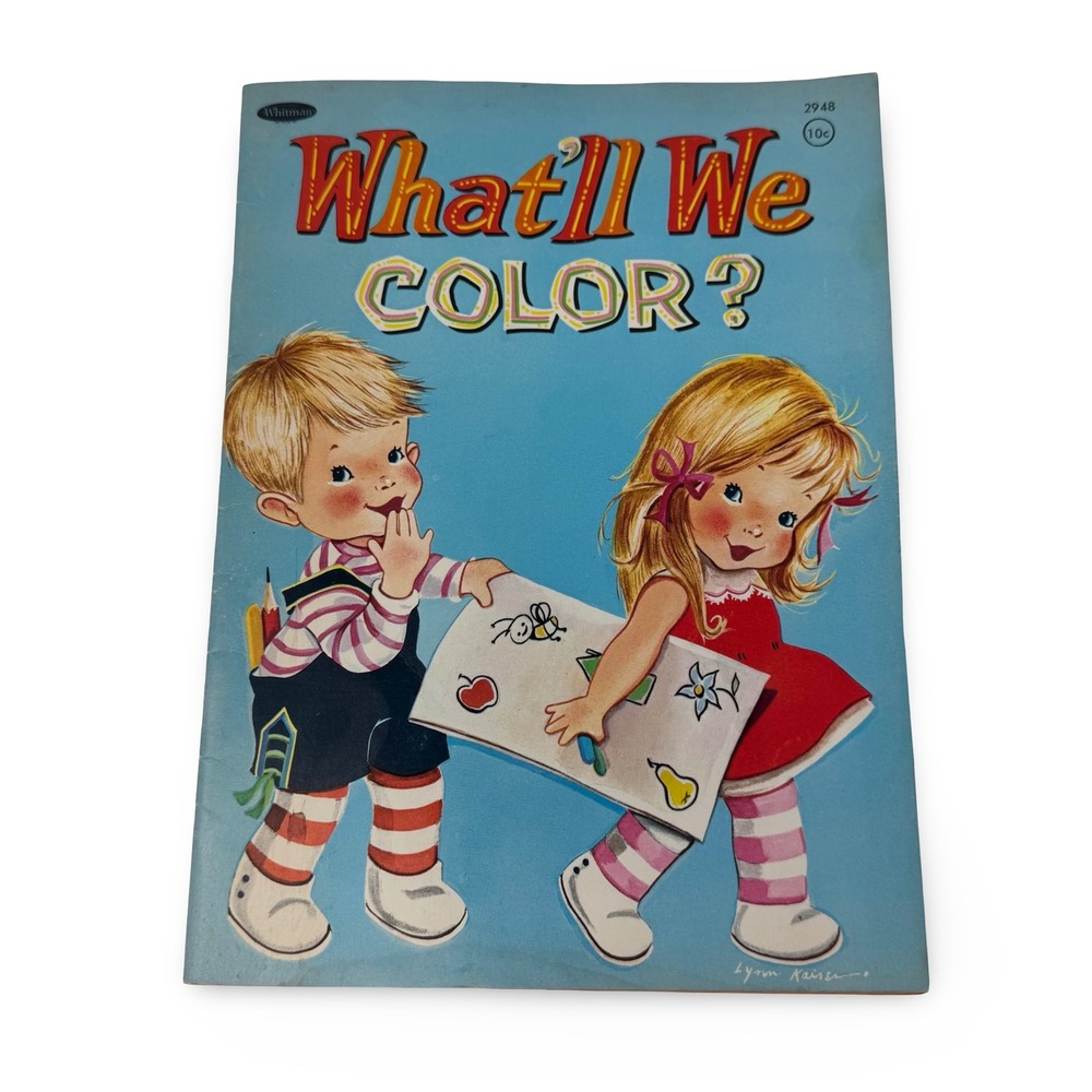 Vintage 1964 Whitman Coloring Book "What'll We Color?" UNUSED 90s Children Book